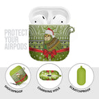 New Zealand Kakapo Christmas AirPods Case Maori Inspired Knitted Patterns