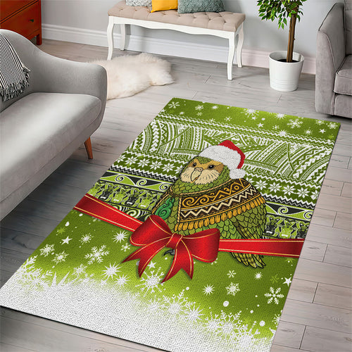 New Zealand Kakapo Christmas Area Rug Maori Inspired Knitted Patterns