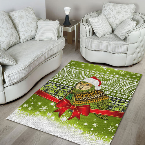 New Zealand Kakapo Christmas Area Rug Maori Inspired Knitted Patterns