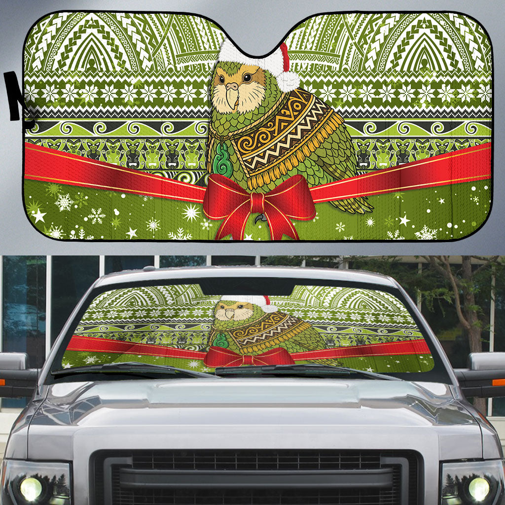 New Zealand Kakapo Christmas Auto Sun Shade Maori Inspired Knitted Patterns