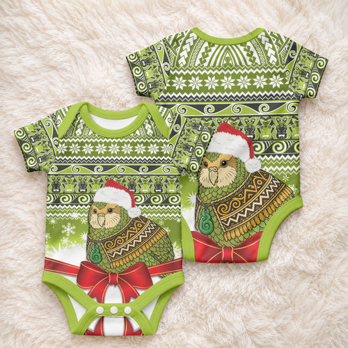 New Zealand Kakapo Christmas Baby Onesie Maori Inspired Knitted Patterns