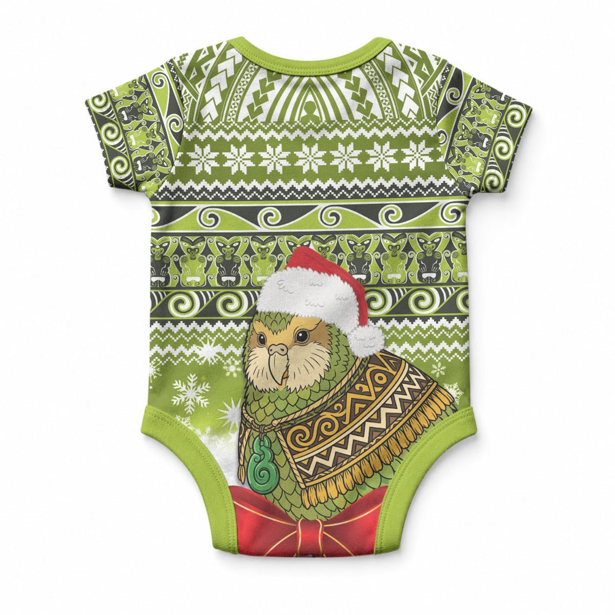 New Zealand Kakapo Christmas Baby Onesie Maori Inspired Knitted Patterns