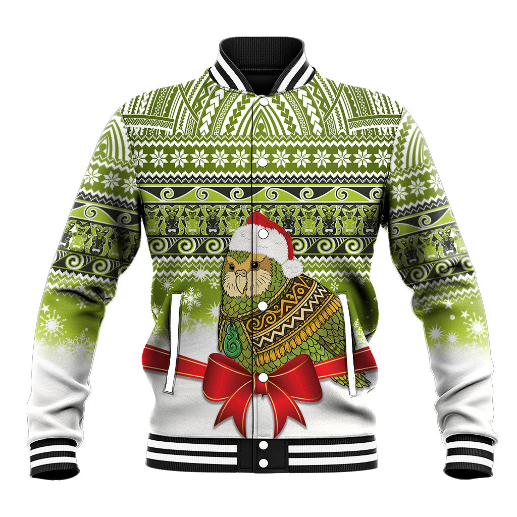 New Zealand Kakapo Christmas Baseball Jacket Maori Inspired Knitted Patterns