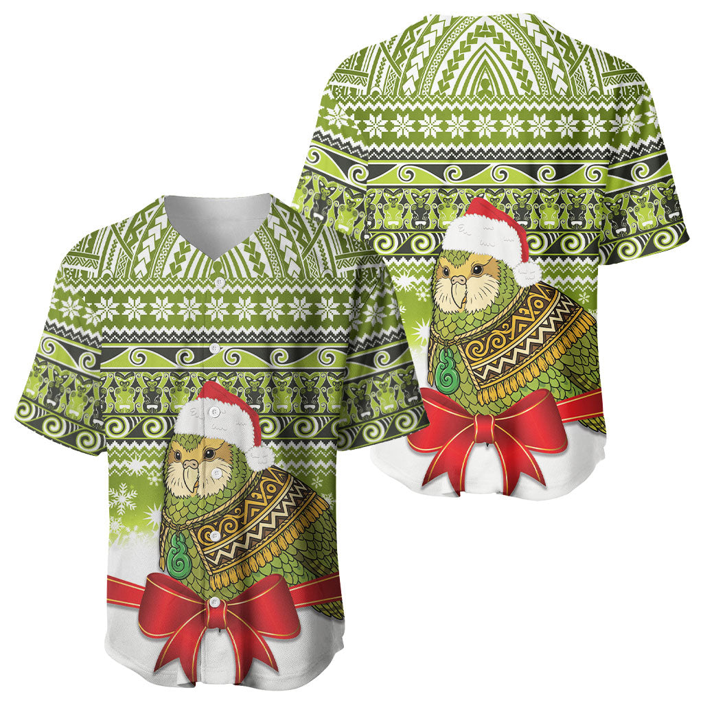 New Zealand Kakapo Christmas Baseball Jersey Maori Inspired Knitted Patterns