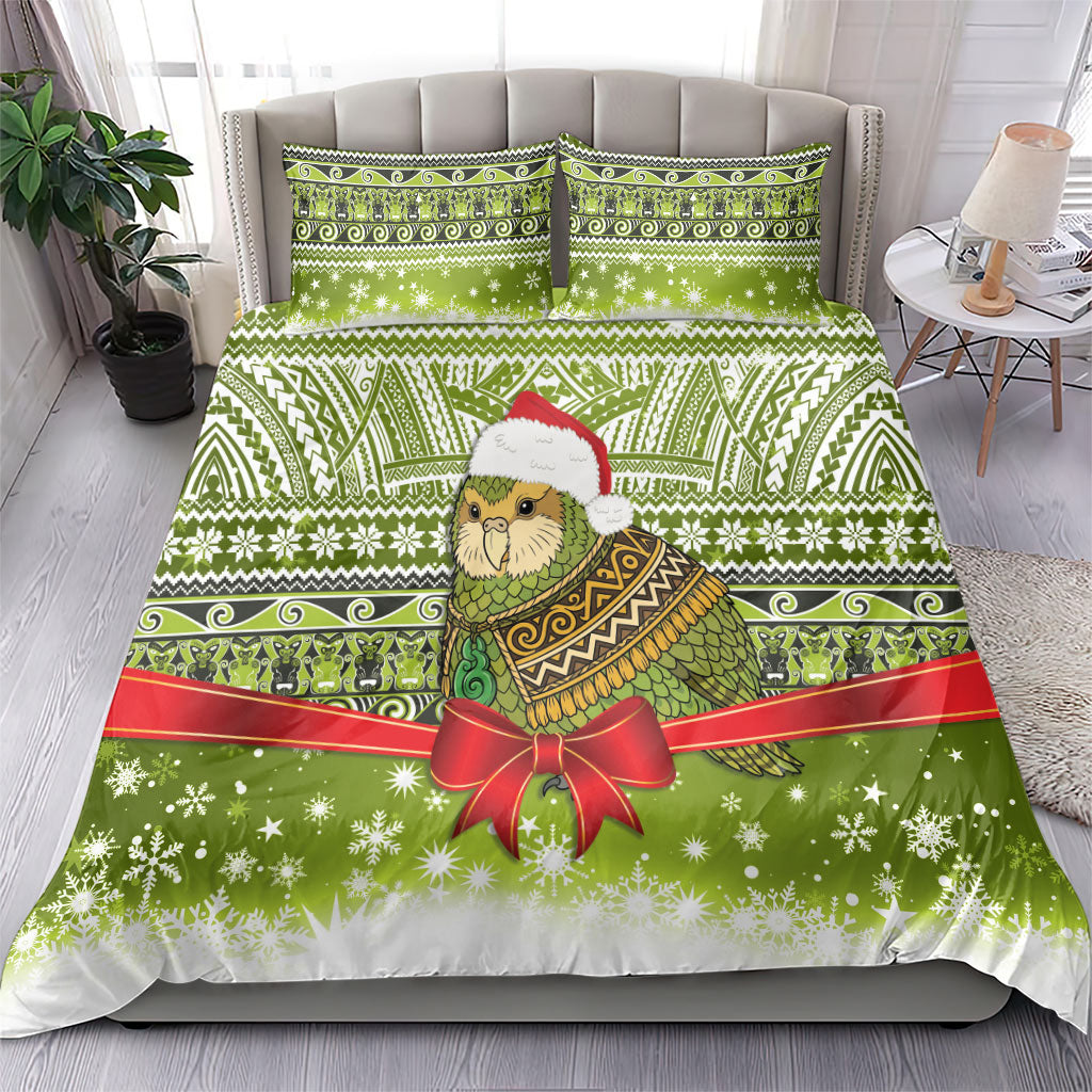New Zealand Kakapo Christmas Bedding Set Maori Inspired Knitted Patterns