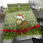 New Zealand Kakapo Christmas Bedding Set Maori Inspired Knitted Patterns
