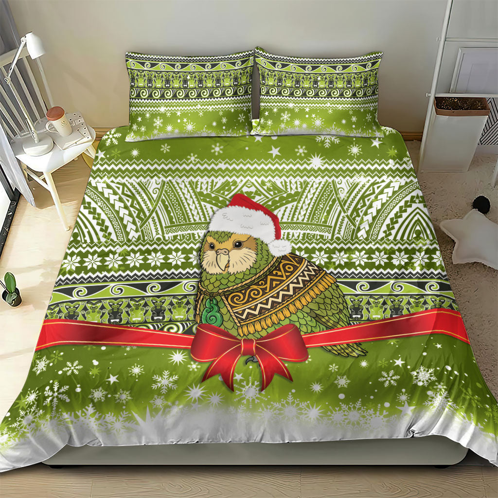 New Zealand Kakapo Christmas Bedding Set Maori Inspired Knitted Patterns