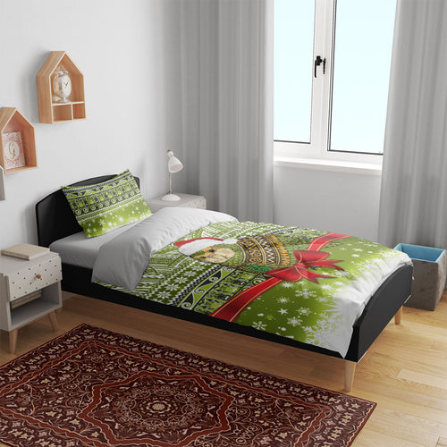 New Zealand Kakapo Christmas Bedding Set Maori Inspired Knitted Patterns