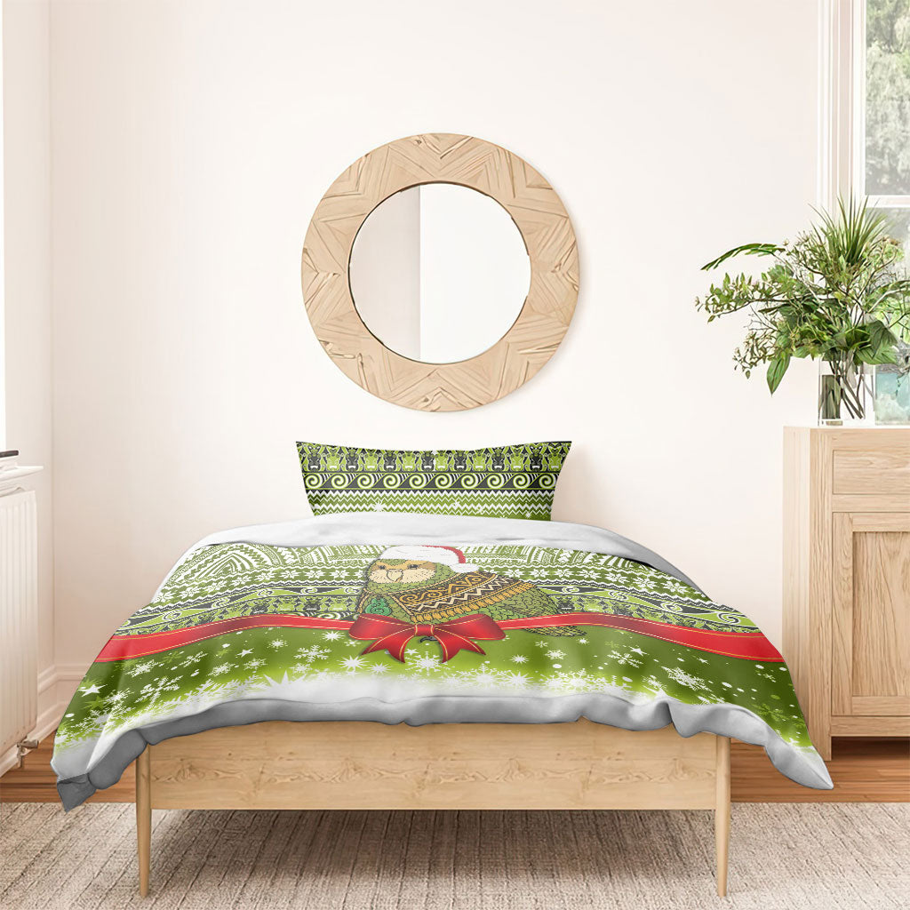 New Zealand Kakapo Christmas Bedding Set Maori Inspired Knitted Patterns