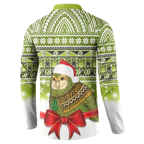New Zealand Kakapo Christmas Button Sweatshirt Maori Inspired Knitted Patterns