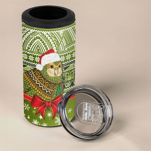 New Zealand Kakapo Christmas 4 in 1 Can Cooler Tumbler Maori Inspired Knitted Patterns