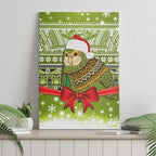 New Zealand Kakapo Christmas Canvas Wall Art Maori Inspired Knitted Patterns