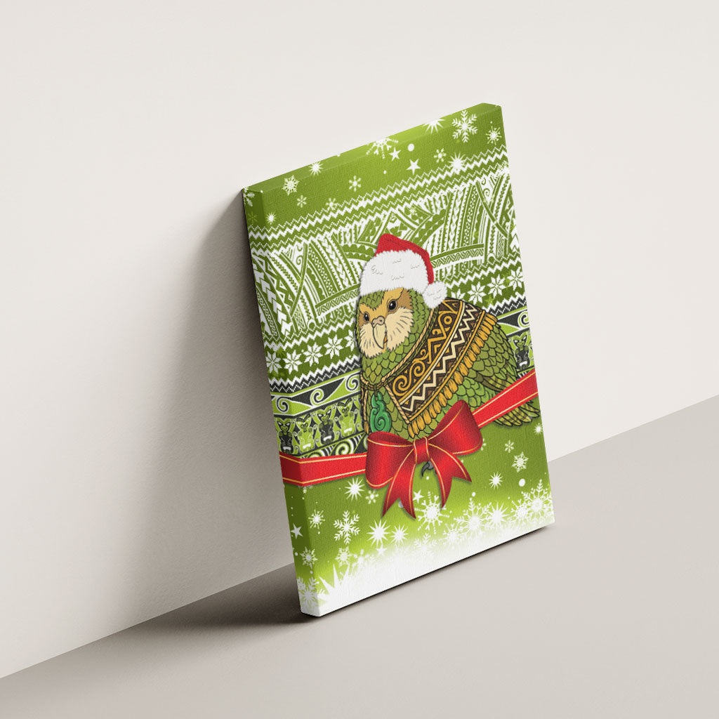 New Zealand Kakapo Christmas Canvas Wall Art Maori Inspired Knitted Patterns