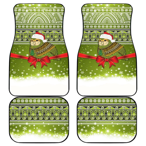 New Zealand Kakapo Christmas Car Mats Maori Inspired Knitted Patterns