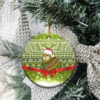 New Zealand Kakapo Christmas Ceramic Ornament Maori Inspired Knitted Patterns