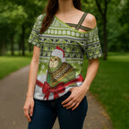 New Zealand Kakapo Christmas Cross Shoulder Shirt Maori Inspired Knitted Patterns