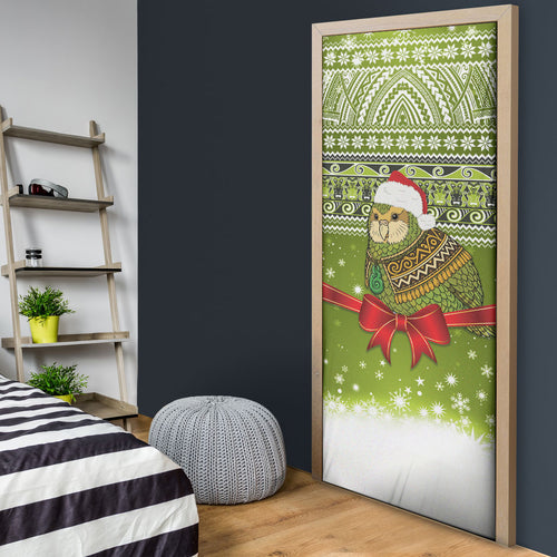 New Zealand Kakapo Christmas Door Cover Maori Inspired Knitted Patterns