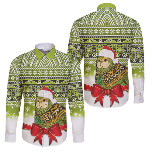 New Zealand Kakapo Christmas Family Matching Long Sleeve Bodycon Dress and Hawaiian Shirt Maori Inspired Knitted Patterns