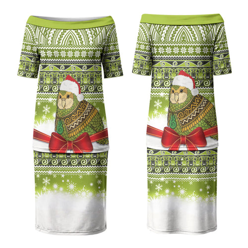 New Zealand Kakapo Christmas Family Matching Puletasi and Hawaiian Shirt Maori Inspired Knitted Patterns