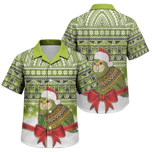New Zealand Kakapo Christmas Family Matching Puletasi and Hawaiian Shirt Maori Inspired Knitted Patterns
