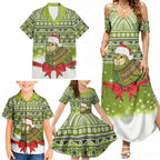 New Zealand Kakapo Christmas Family Matching Summer Maxi Dress and Hawaiian Shirt Maori Inspired Knitted Patterns