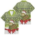 New Zealand Kakapo Christmas Family Matching Summer Maxi Dress and Hawaiian Shirt Maori Inspired Knitted Patterns