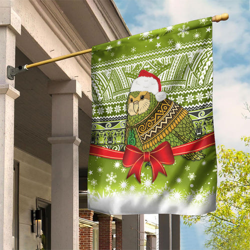 New Zealand Kakapo Christmas Garden Flag Maori Inspired Knitted Patterns
