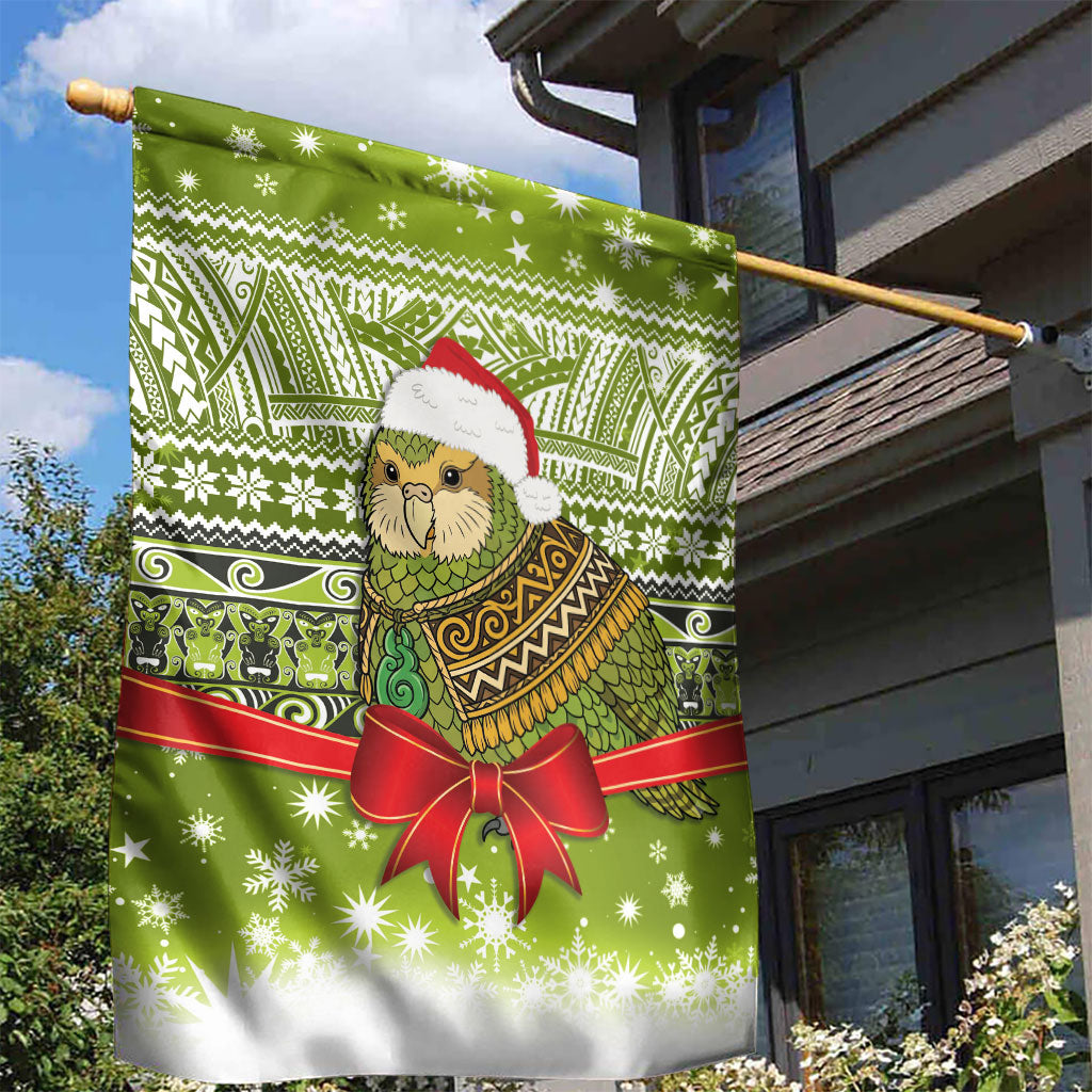 New Zealand Kakapo Christmas Garden Flag Maori Inspired Knitted Patterns