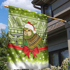 New Zealand Kakapo Christmas Garden Flag Maori Inspired Knitted Patterns