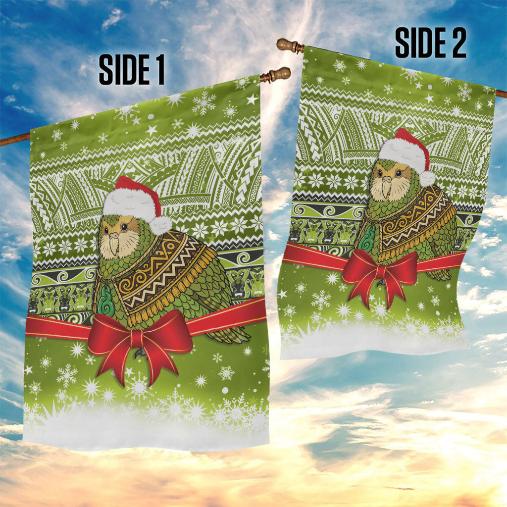 New Zealand Kakapo Christmas Garden Flag Maori Inspired Knitted Patterns
