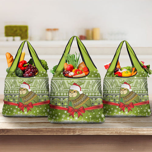 New Zealand Kakapo Christmas Grocery Bag Maori Inspired Knitted Patterns