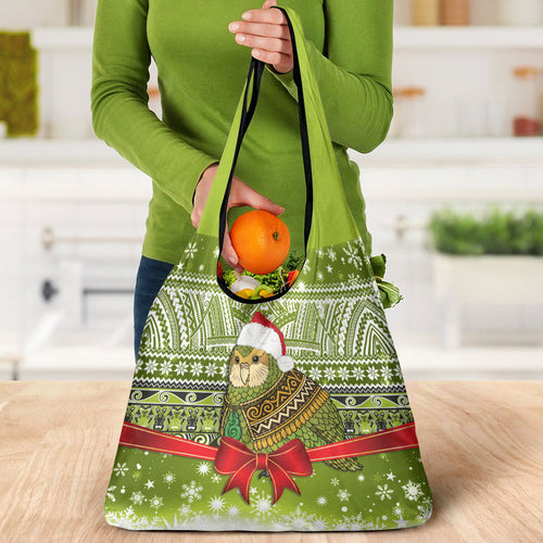 New Zealand Kakapo Christmas Grocery Bag Maori Inspired Knitted Patterns