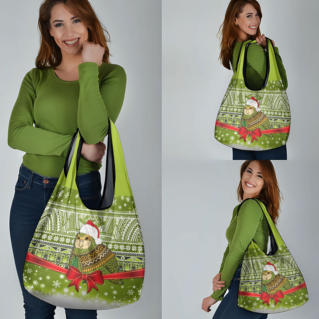 New Zealand Kakapo Christmas Grocery Bag Maori Inspired Knitted Patterns