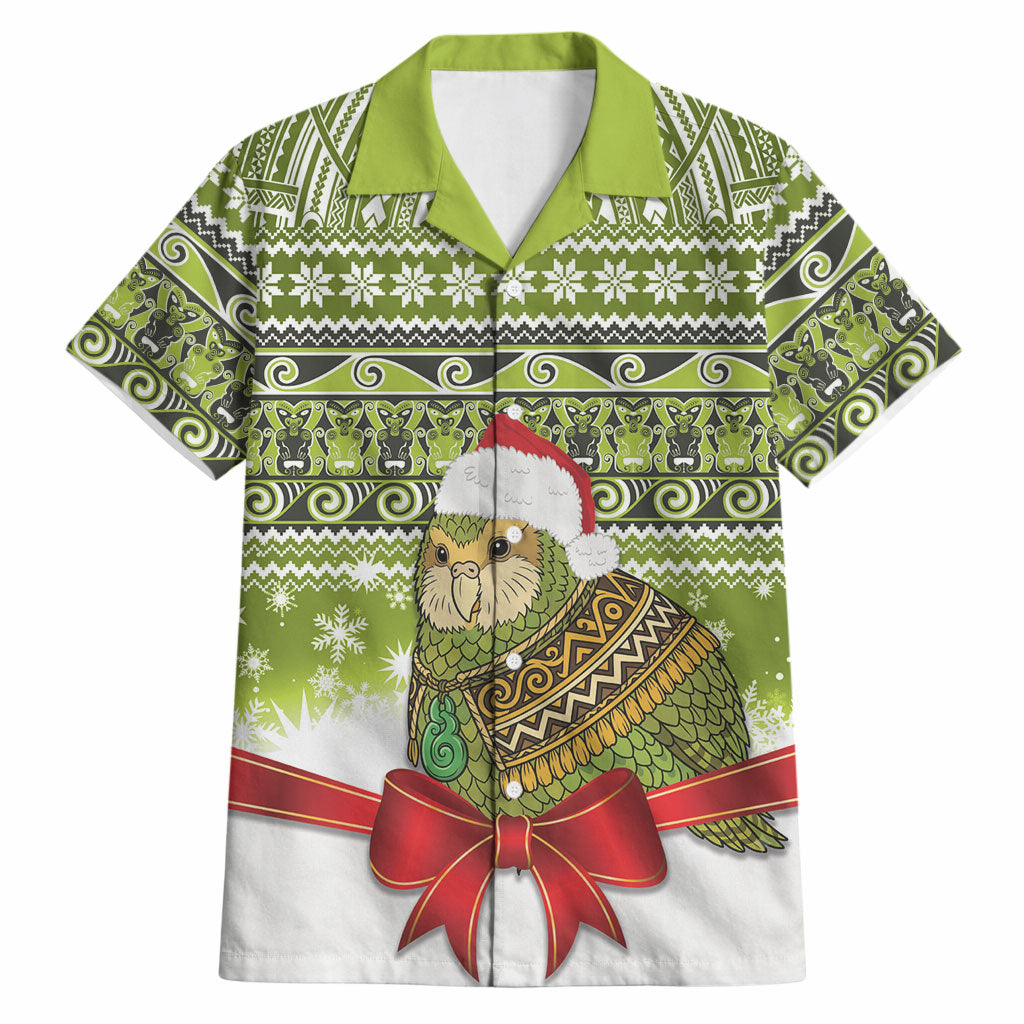 New Zealand Kakapo Christmas Hawaiian Shirt Maori Inspired Knitted Patterns