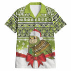 New Zealand Kakapo Christmas Hawaiian Shirt Maori Inspired Knitted Patterns