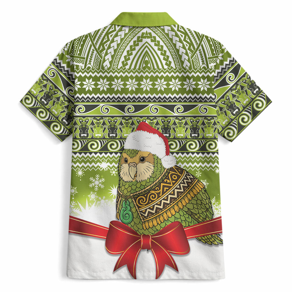 New Zealand Kakapo Christmas Hawaiian Shirt Maori Inspired Knitted Patterns