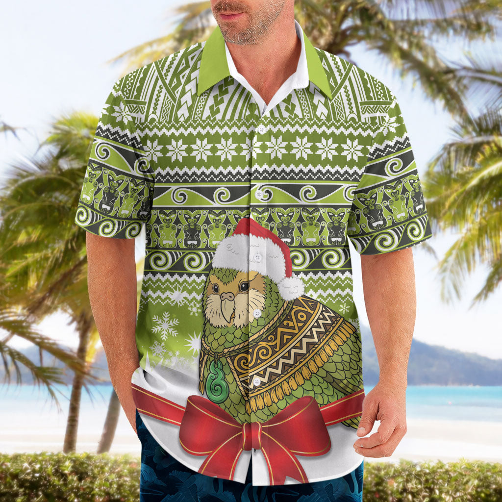 New Zealand Kakapo Christmas Hawaiian Shirt Maori Inspired Knitted Patterns
