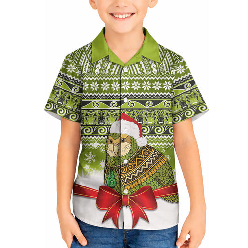 New Zealand Kakapo Christmas Hawaiian Shirt Maori Inspired Knitted Patterns