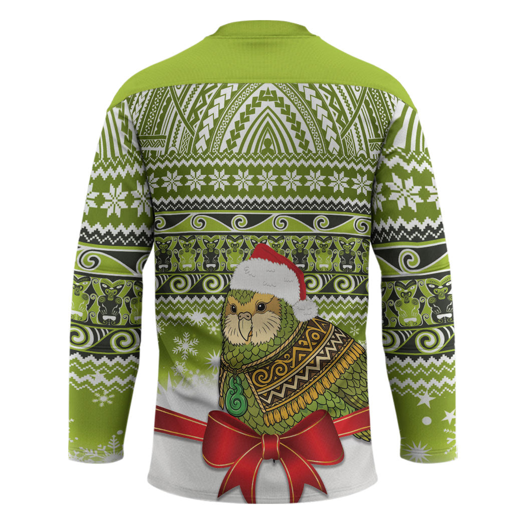 New Zealand Kakapo Christmas Hockey Jersey Maori Inspired Knitted Patterns