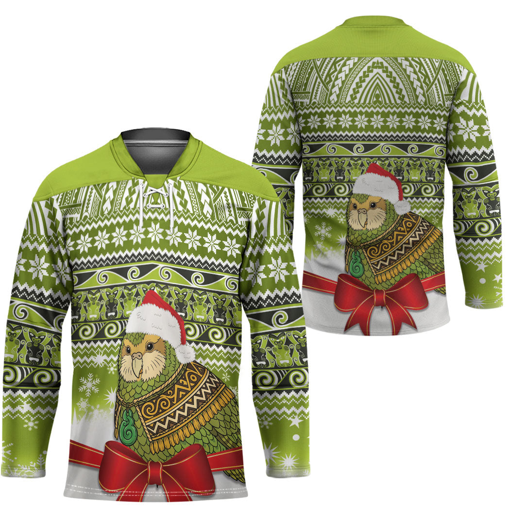New Zealand Kakapo Christmas Hockey Jersey Maori Inspired Knitted Patterns