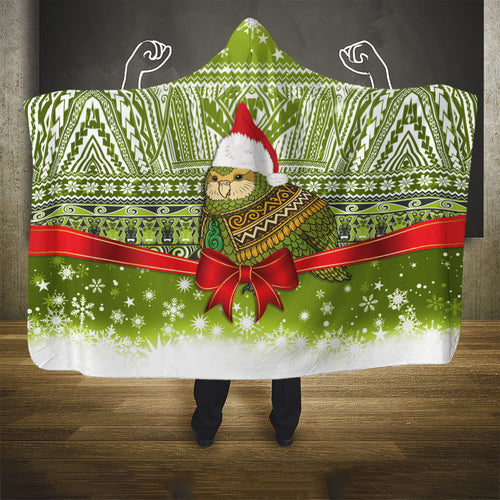 New Zealand Kakapo Christmas Hooded Blanket Maori Inspired Knitted Patterns