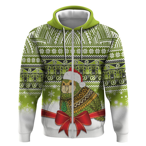 New Zealand Kakapo Christmas Hoodie Maori Inspired Knitted Patterns
