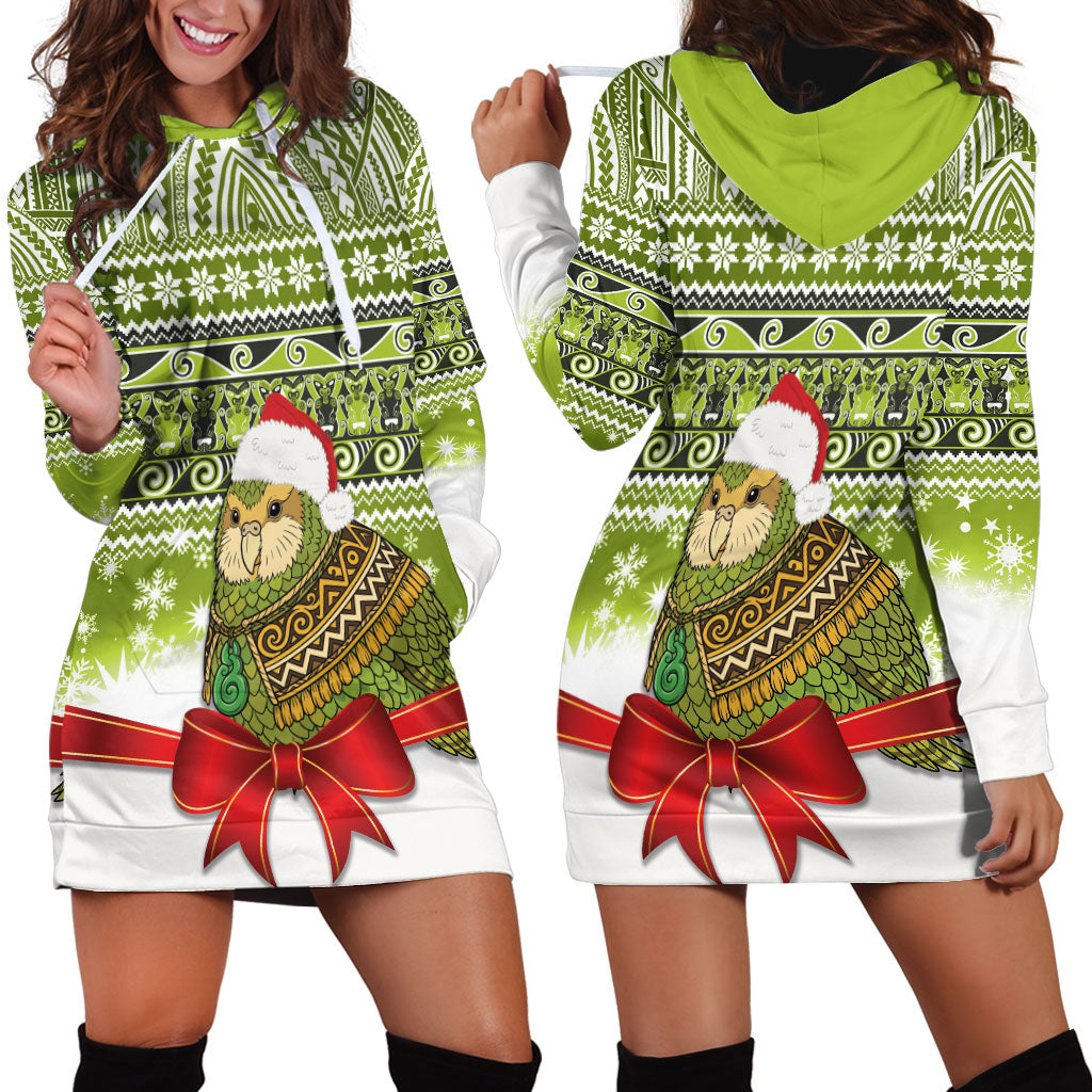 New Zealand Kakapo Christmas Hoodie Dress Maori Inspired Knitted Patterns