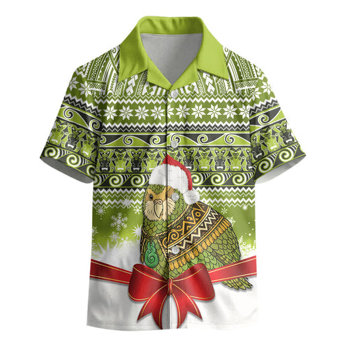 New Zealand Kakapo Christmas Kid Hawaiian Shirt Maori Inspired Knitted Patterns