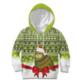 New Zealand Kakapo Christmas Kid Hoodie Maori Inspired Knitted Patterns