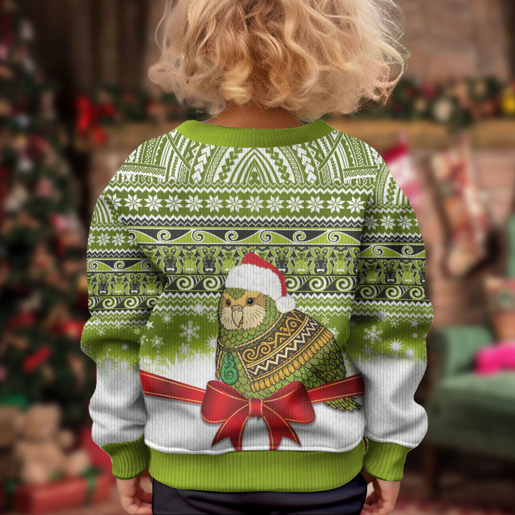 New Zealand Kakapo Christmas Kid Ugly Christmas Sweater Maori Inspired Knitted Patterns