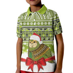 New Zealand Kakapo Christmas Kid Polo Shirt Maori Inspired Knitted Patterns
