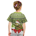 New Zealand Kakapo Christmas Kid T Shirt Maori Inspired Knitted Patterns