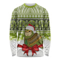 New Zealand Kakapo Christmas Long Sleeve Shirt Maori Inspired Knitted Patterns