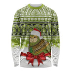 New Zealand Kakapo Christmas Long Sleeve Shirt Maori Inspired Knitted Patterns